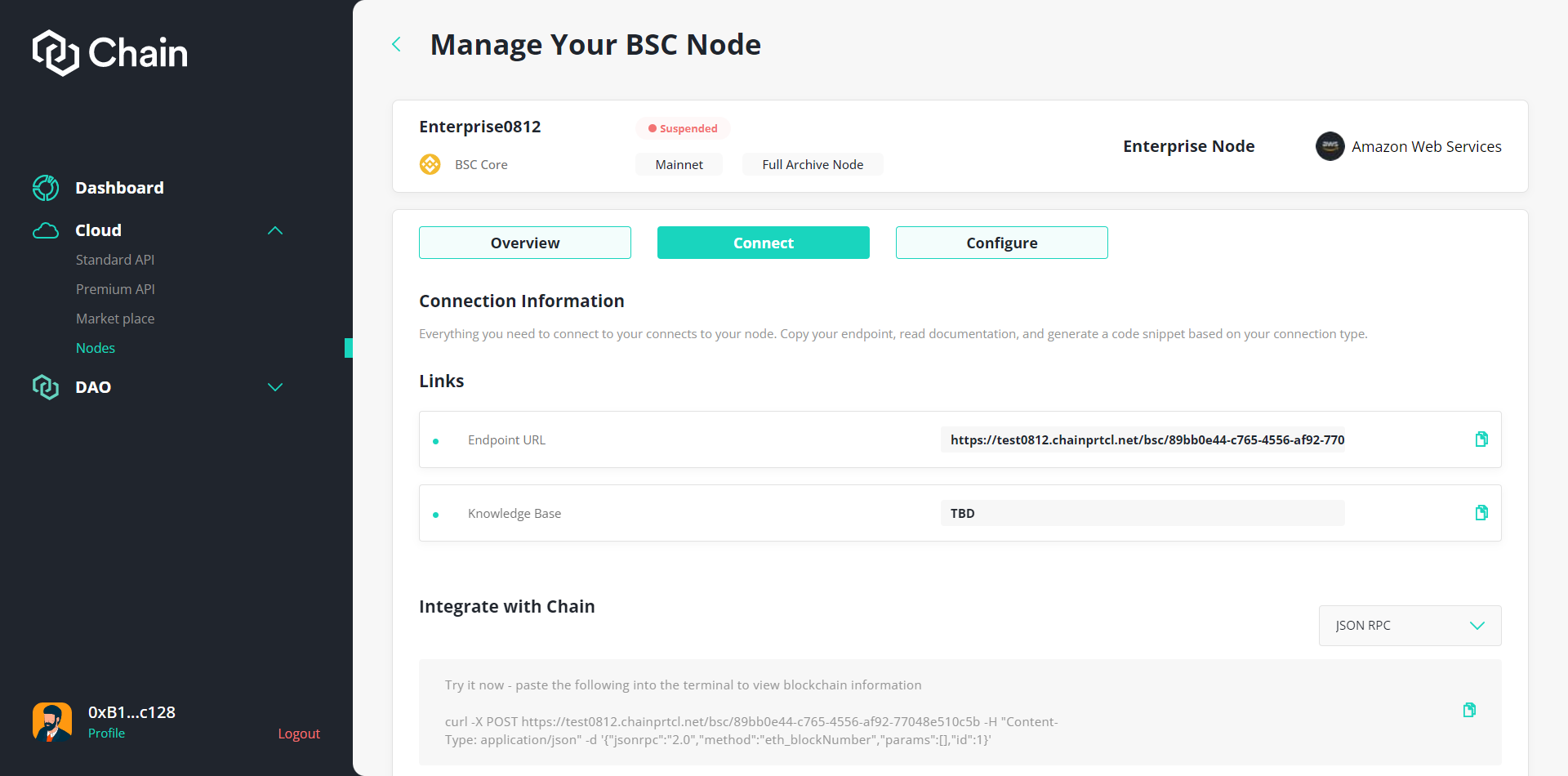 Premium Node detail page